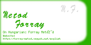 metod forray business card